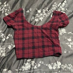 Maroon and black crop top from Forever 21